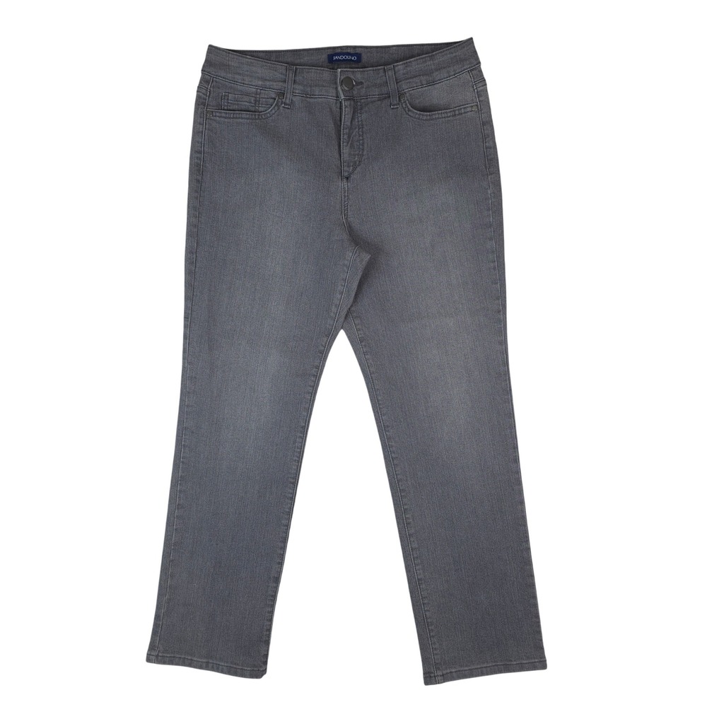 Bandolino Mandie Jeans Womens 12P Gray Stretch Straight Leg Denim Minimalist